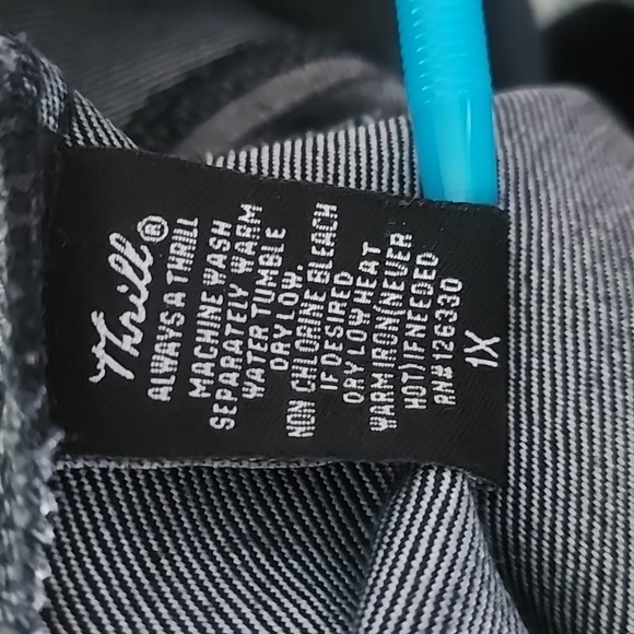 Thrill Dark Blue Denim Maxi Dress Button Down with Front Slits - Picture 10 of 11